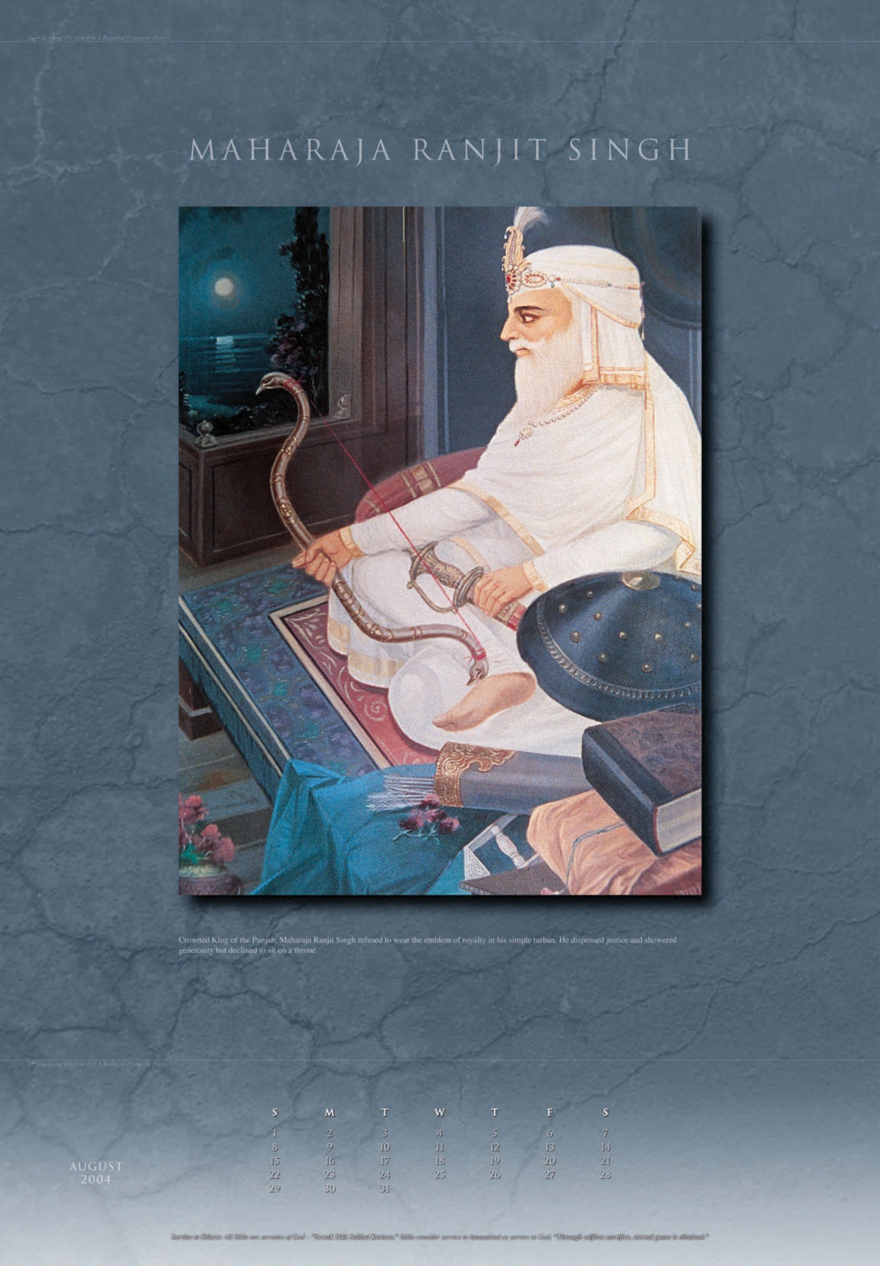 August: Maharaja Ranjit Singh