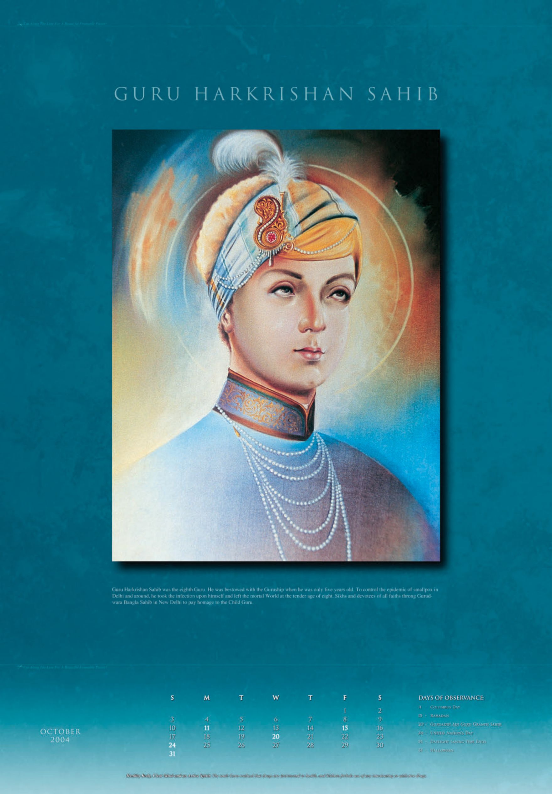 October: Guru Harkrishan Sahib