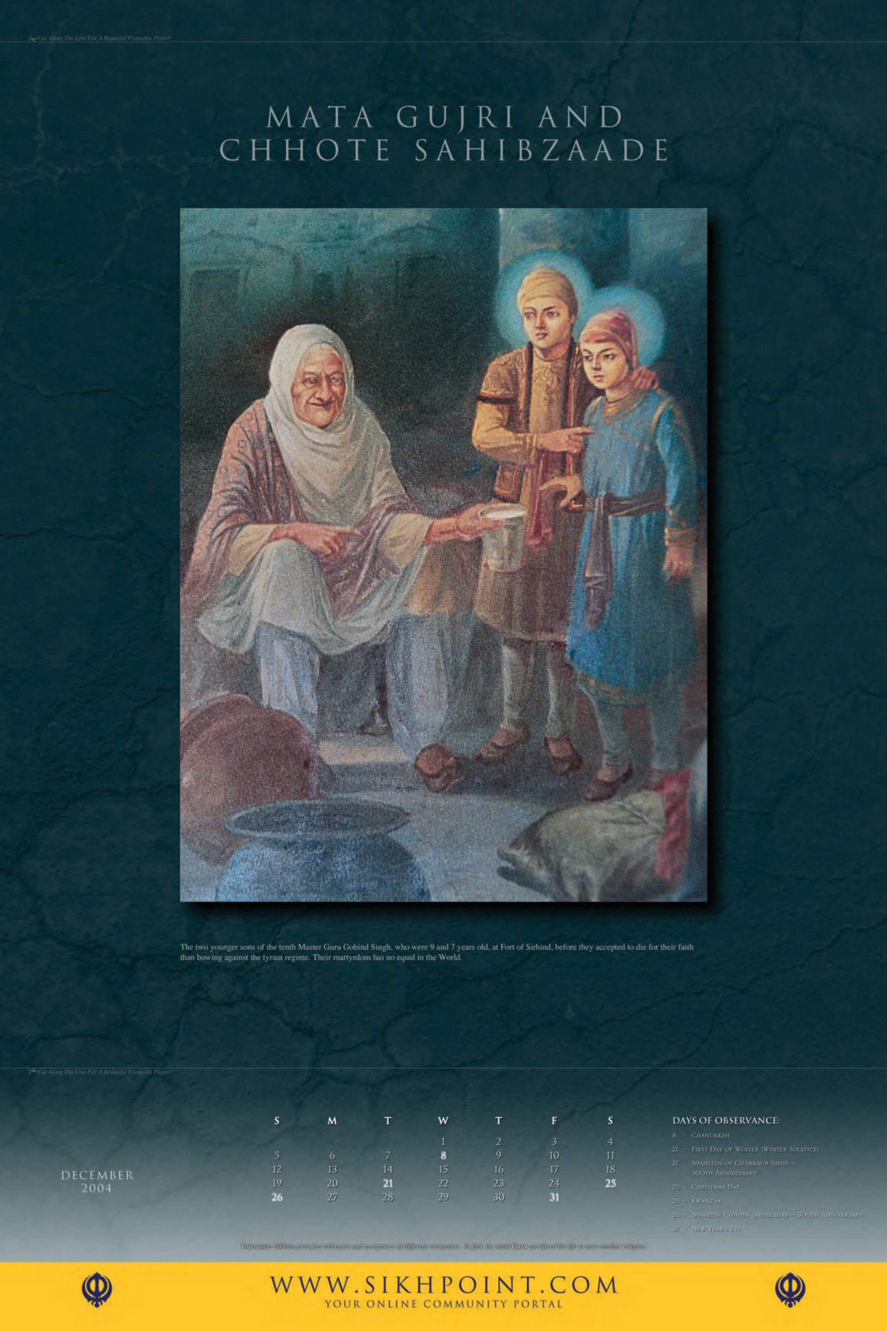 December: Mata Gujri and Chhote Sahibzaade