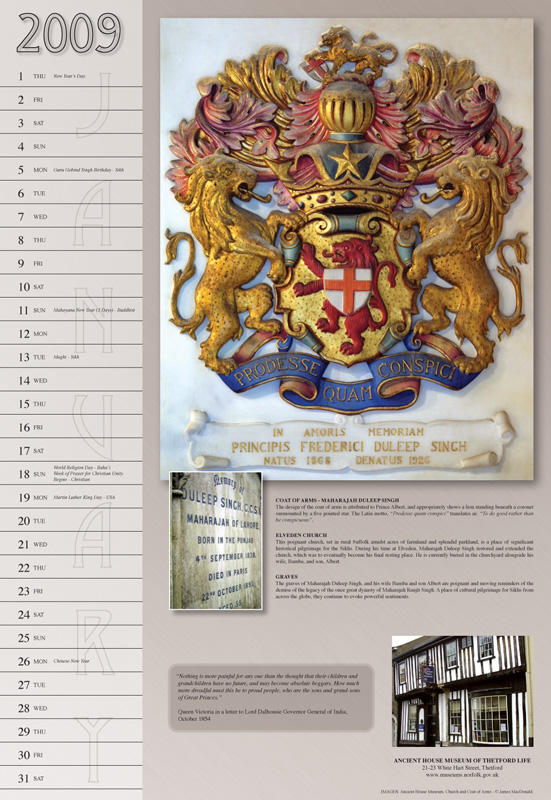 January: Coat of Arms - Maharajah Duleep Singh