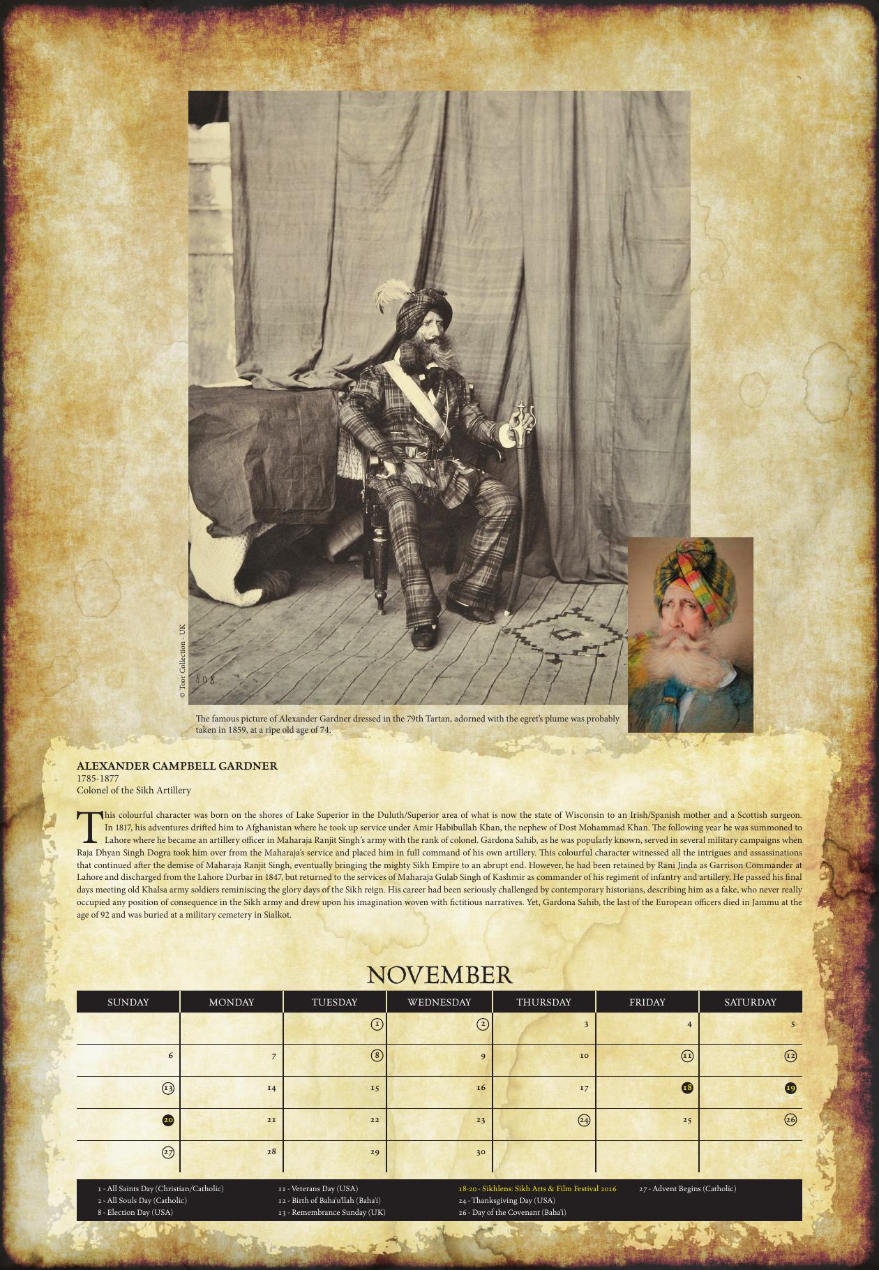November: ALEXANDER CAMPBELL GARDNER