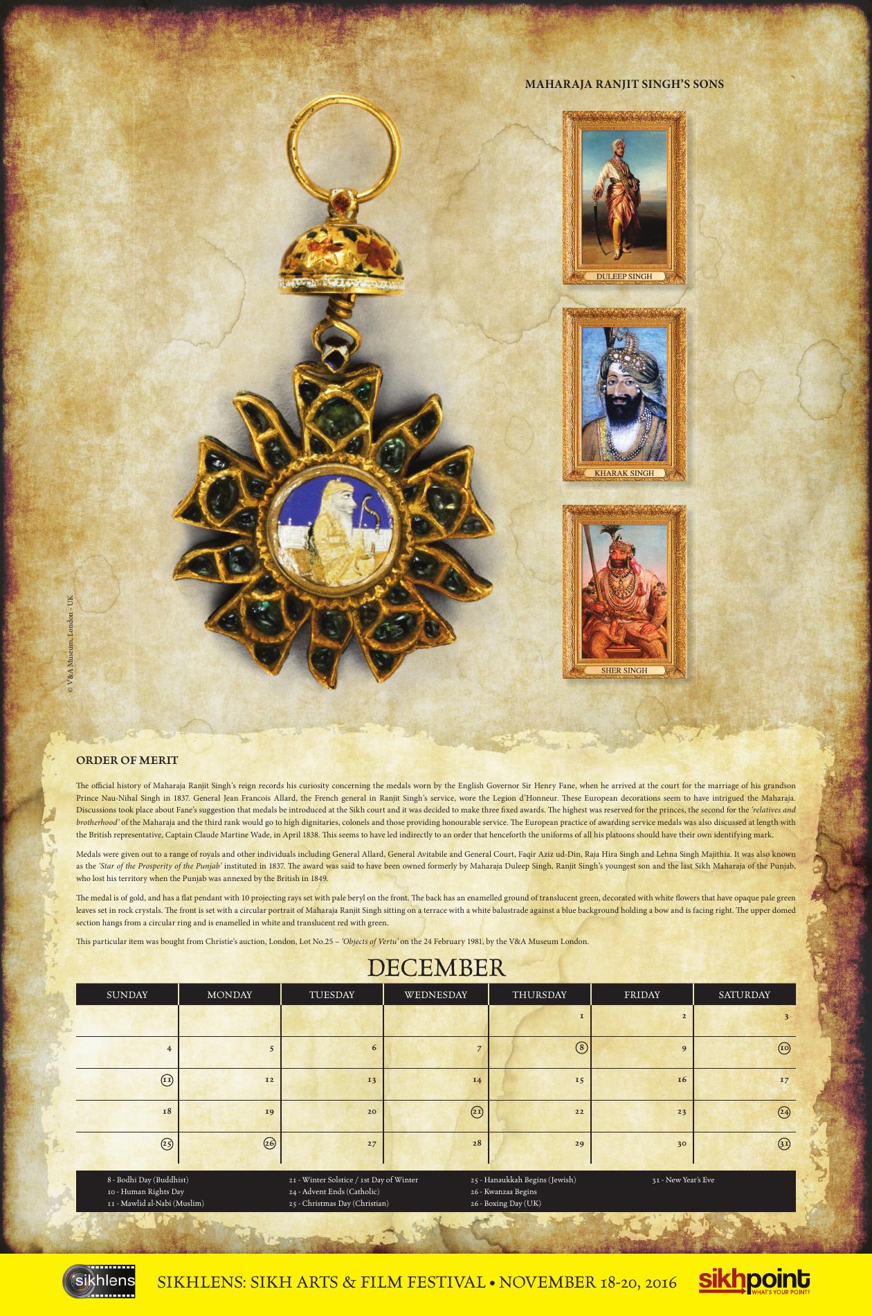 December: ORDER OF MERIT