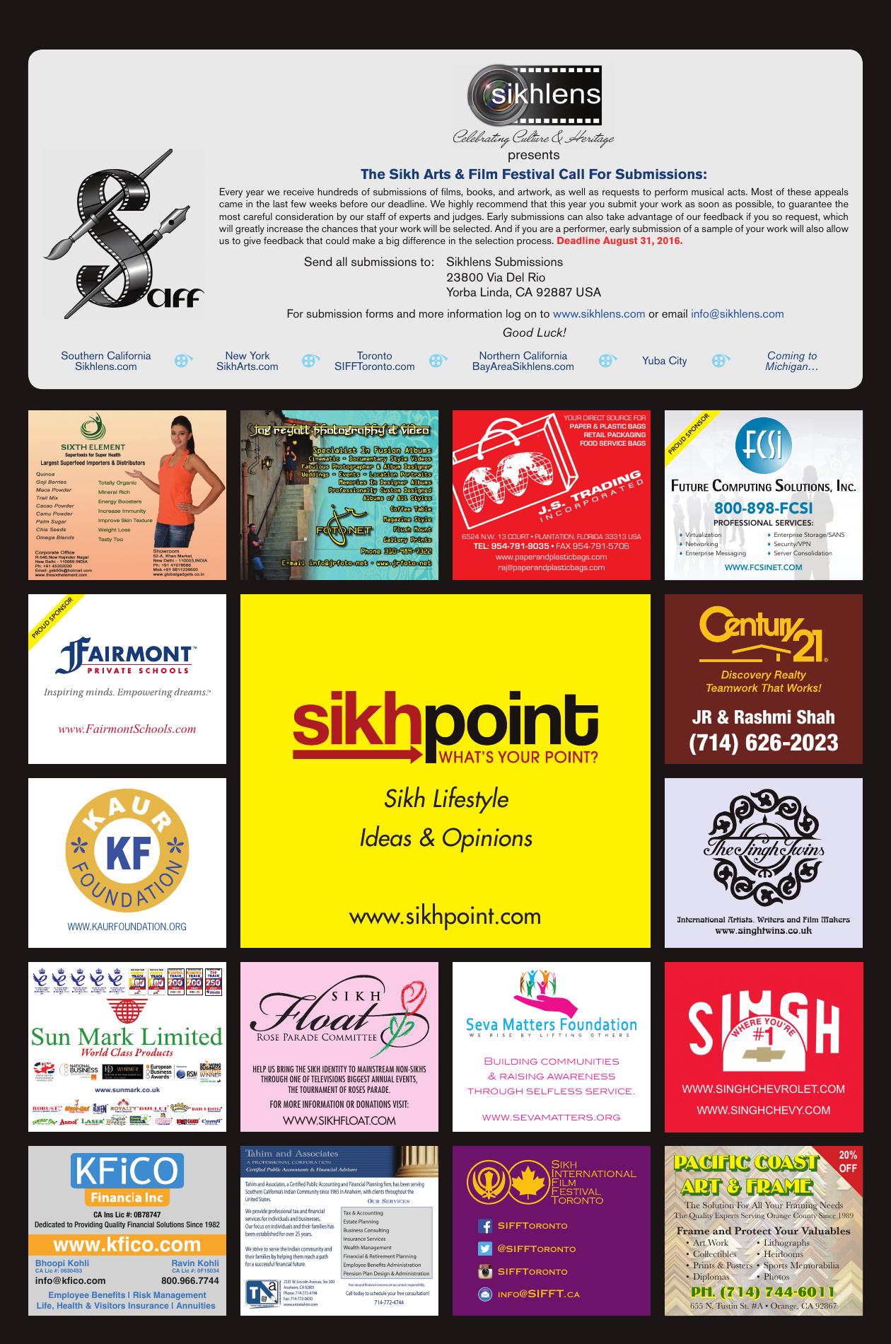 Back page: Thank you to our sponsors