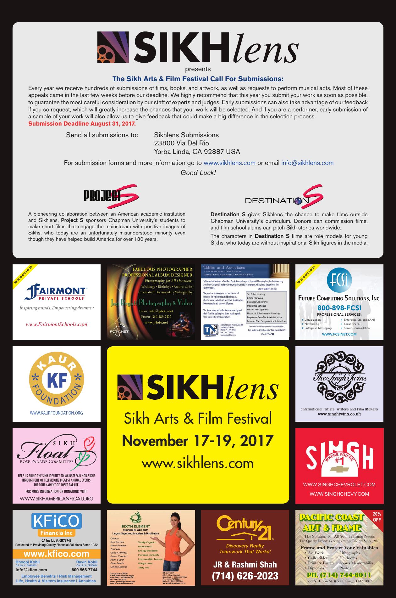Back page: Thank you to our sponsors