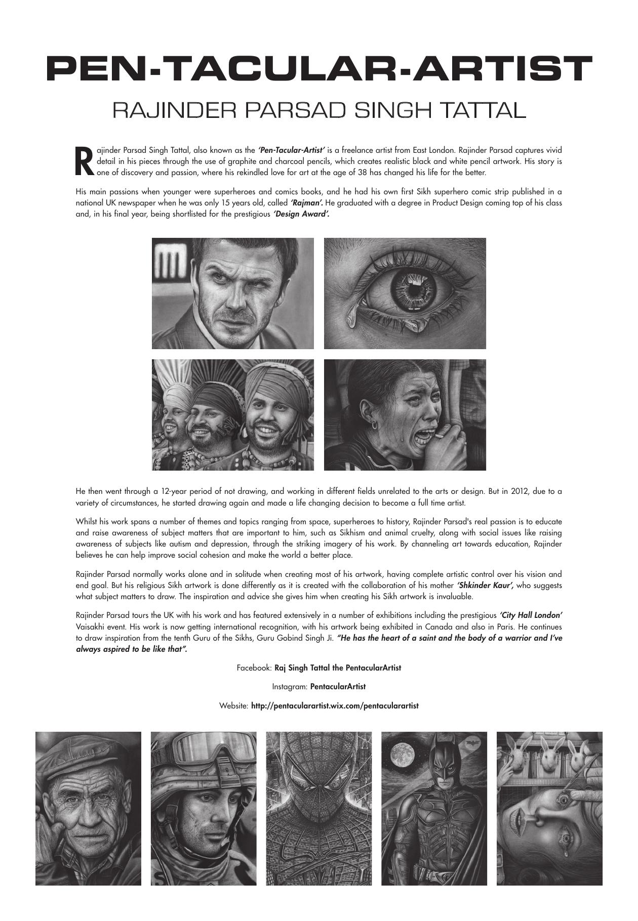 Introduction: PEN-TACULAR-ARTIST RAJINDER PARSAD SINGH TATTAL