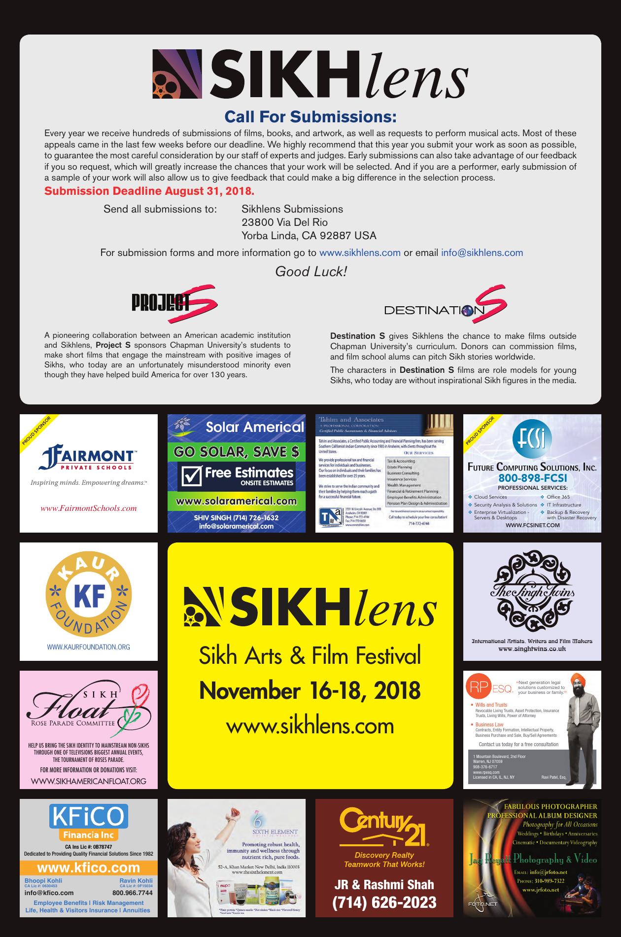 Back page: Thank you to our sponsors