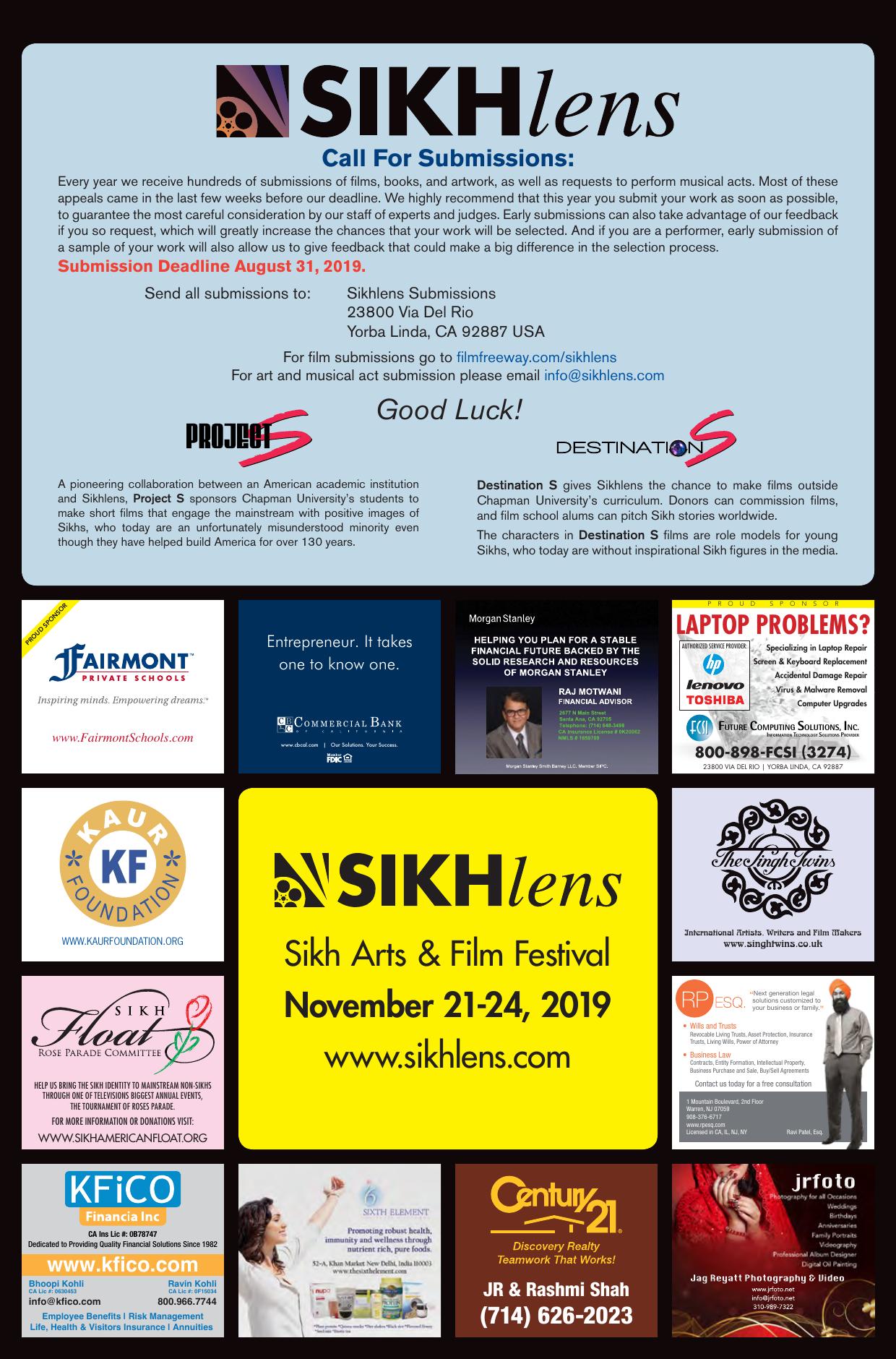 Back page: Thank you to our sponsors