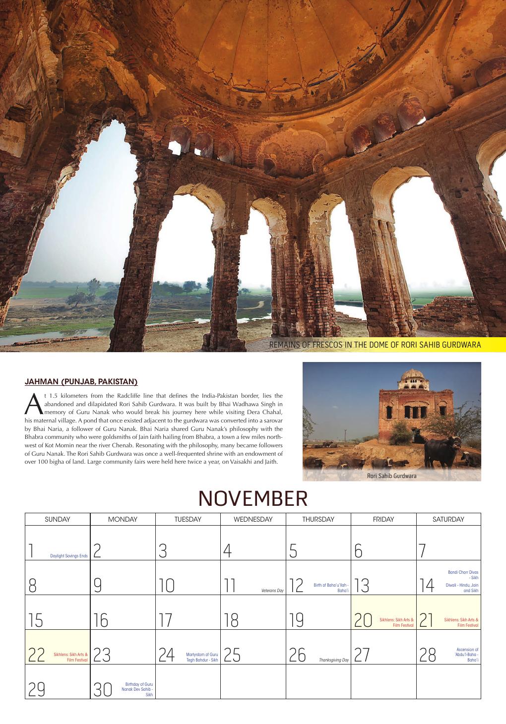 November: Remains Of Frescos In The Dome Of Rori Sahib Gurdwara