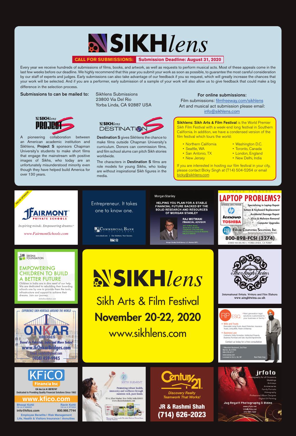 Back page: Thank you to our sponsors