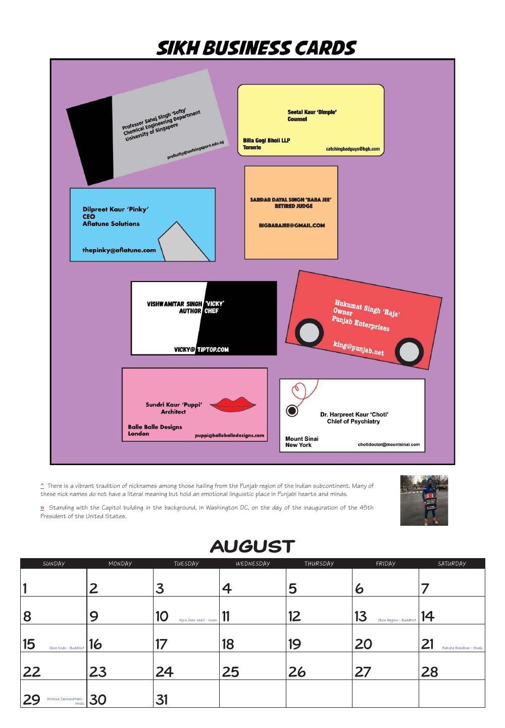 August: Sikh Business Cards