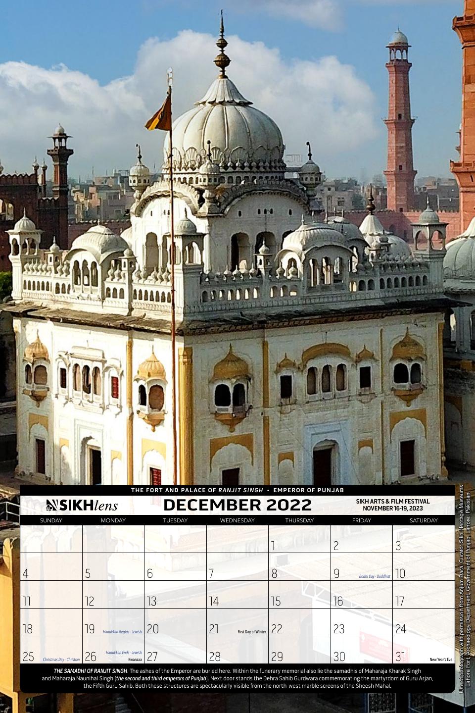 December: The Samadhi of Ranjit Singh