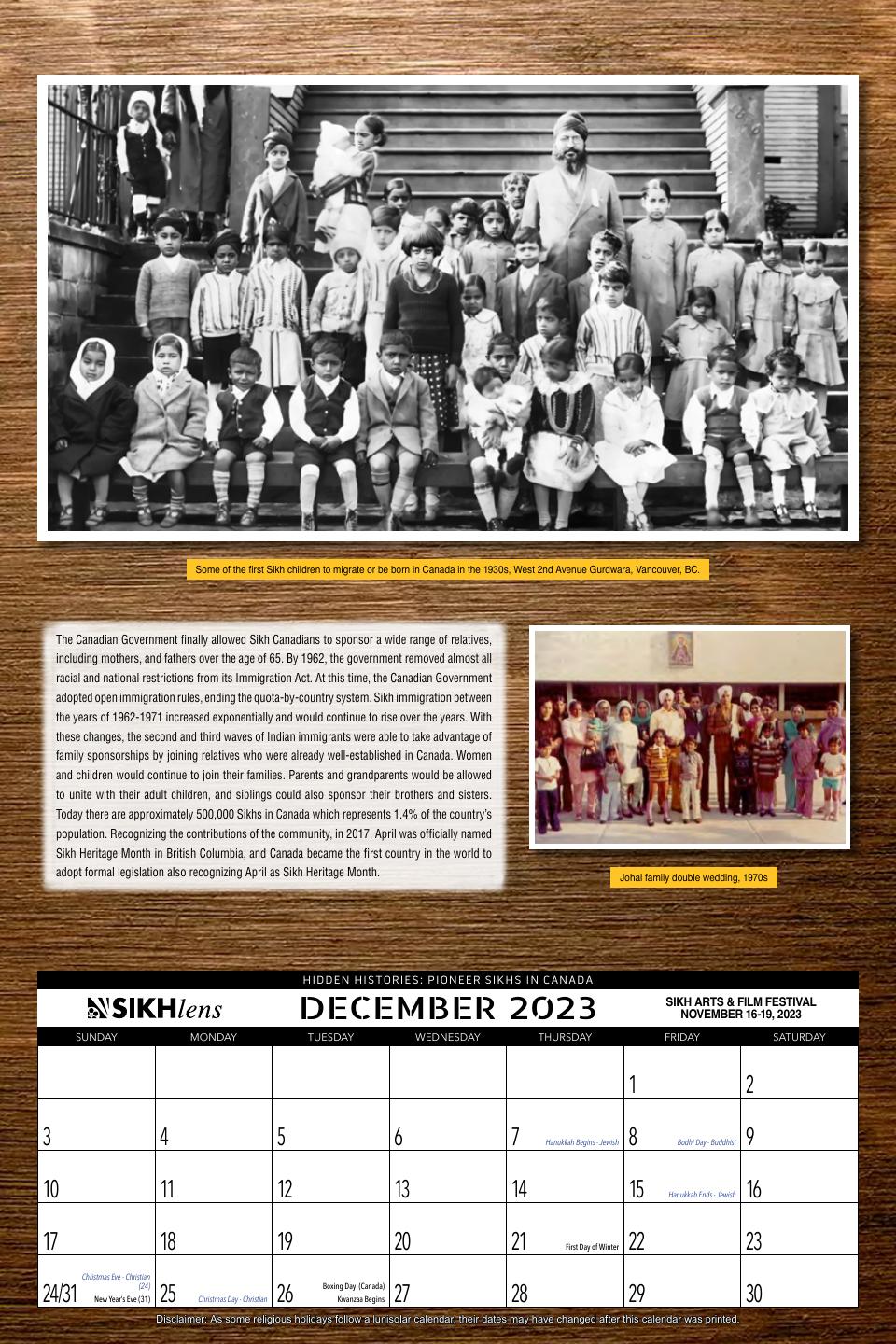 December: First Sikh Children in Canada