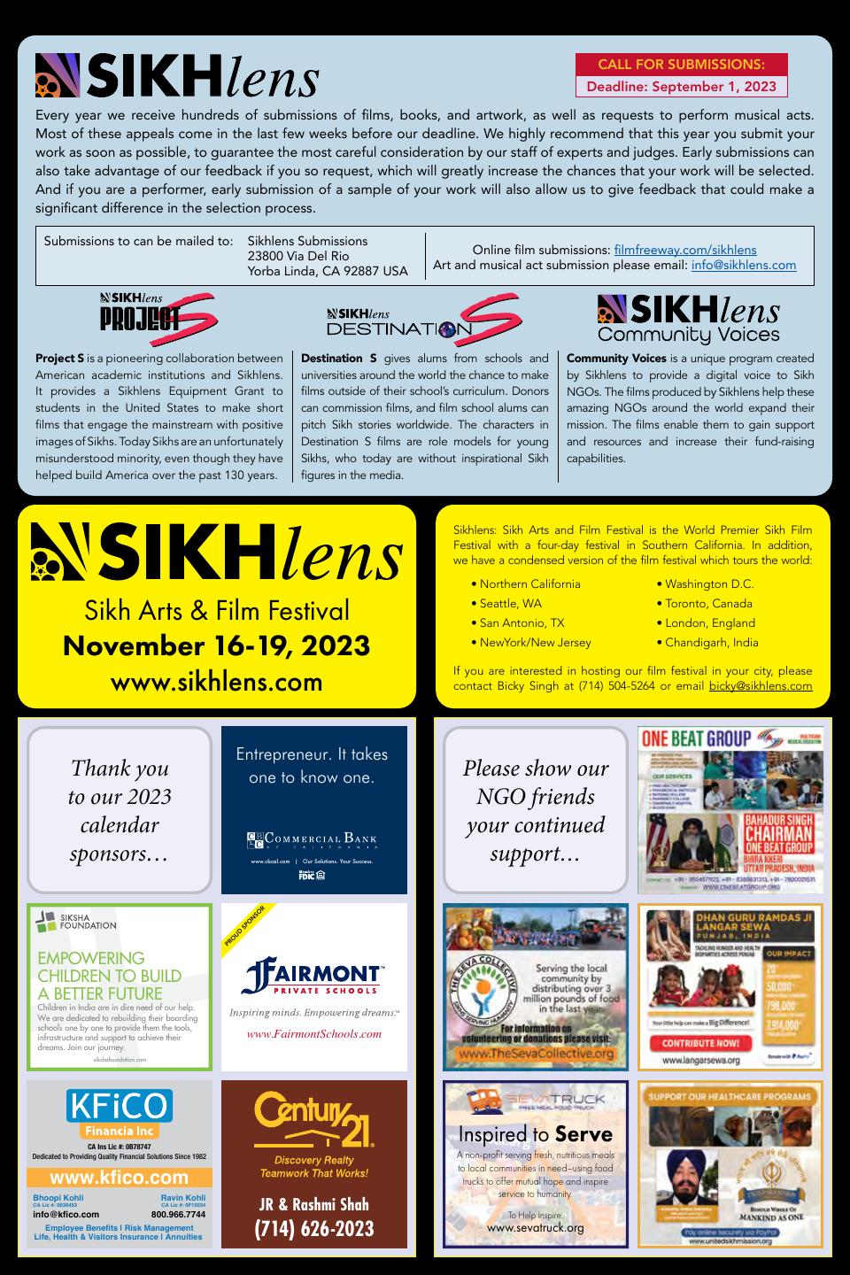 Back page: Thank you to our sponsors