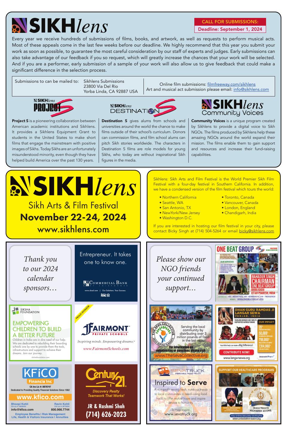 Back page: Thank you to our sponsors