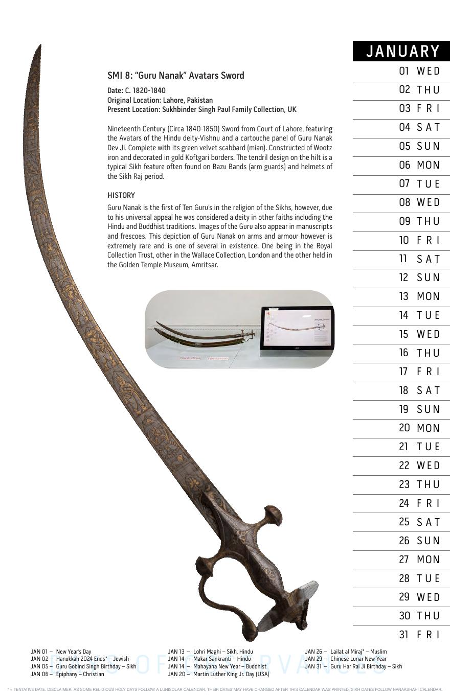 January: SMI 8: "Guru Nanak" Avatars Sword