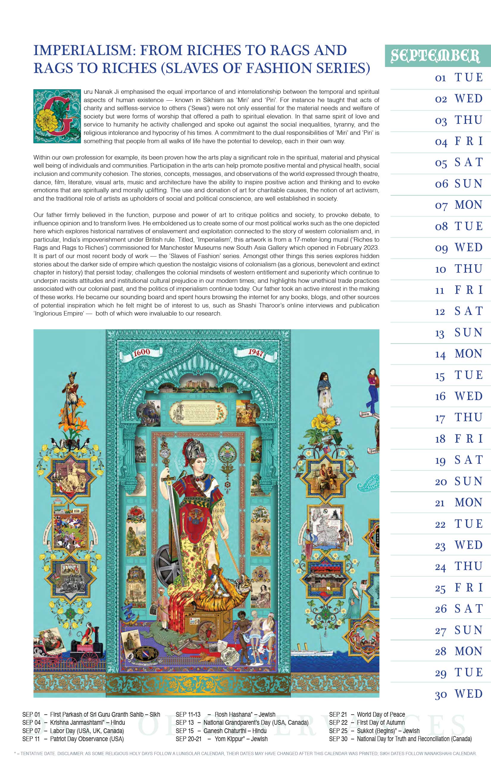 September: Imperialism: From Riches to Rags and Rags to Riches (Slaves of Fashion Series)