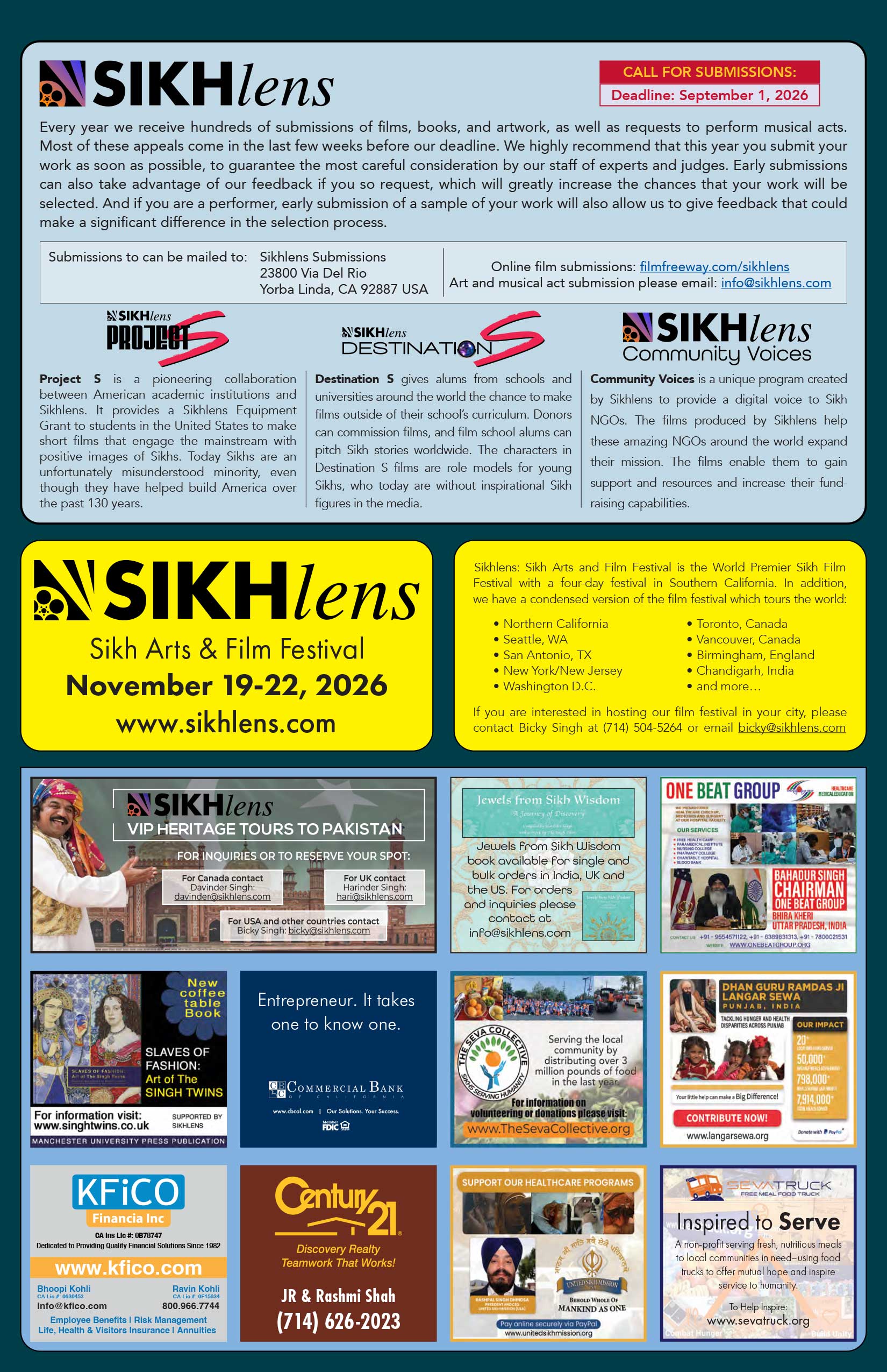 Back page: Thank you to our sponsors